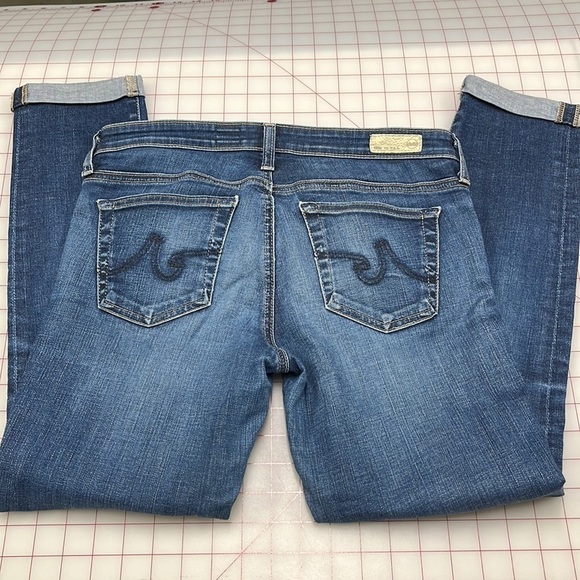 ADRIANO GOLDSCMEIED Stilt Roll-Up Cigarette Distressed Classic Wash Jeans SZ 29R - Picture 13 of 16